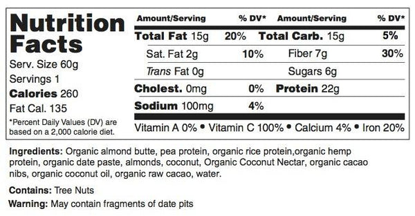 Chocolate Almond Coconut Protein Bar (1 Bar)