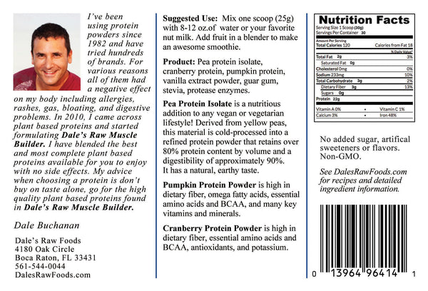 Dales Raw Muscle Builder - Vanilla - 2 lb Bag