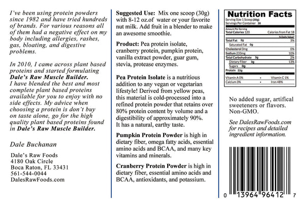 Dales Raw Muscle Builder - Vanilla - 15 Single Servings